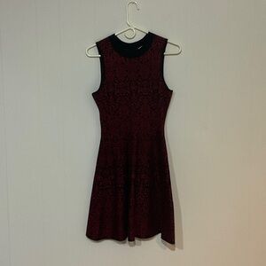 Jolt Black and Red Patterned Knit Dress